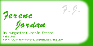 ferenc jordan business card