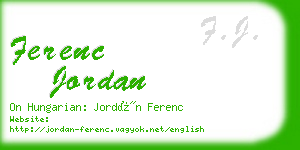ferenc jordan business card